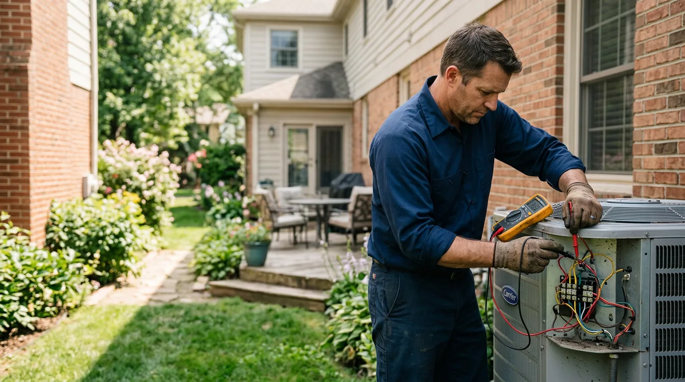 HVAC technician working near Fuquay Varina, NC